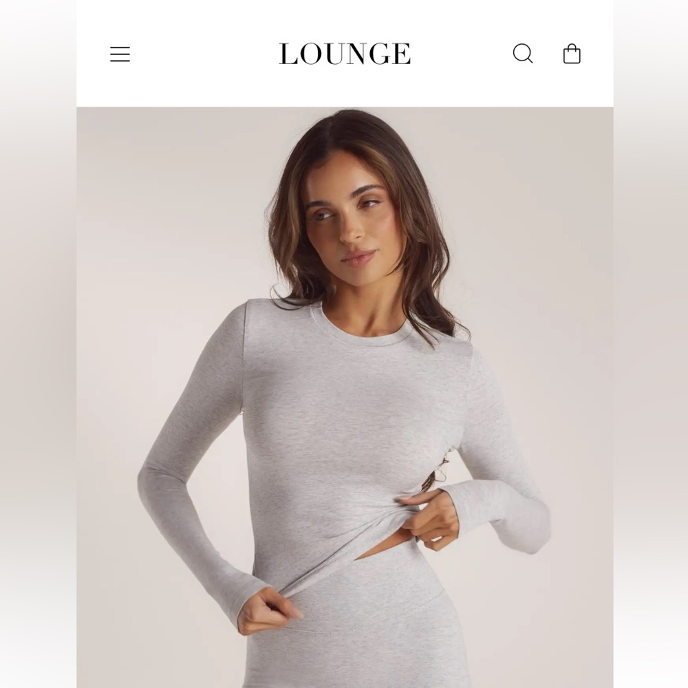 Lounge cotton blend long sleeve top